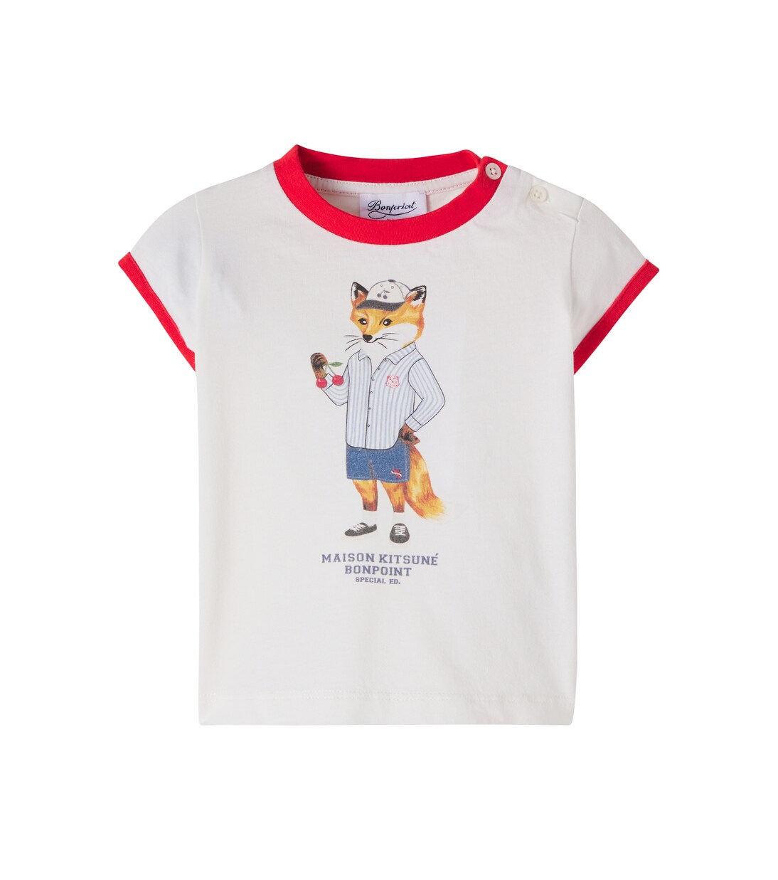 x Kitsuné Baby Lyrical printed cotton T-shirt | Bonpoint