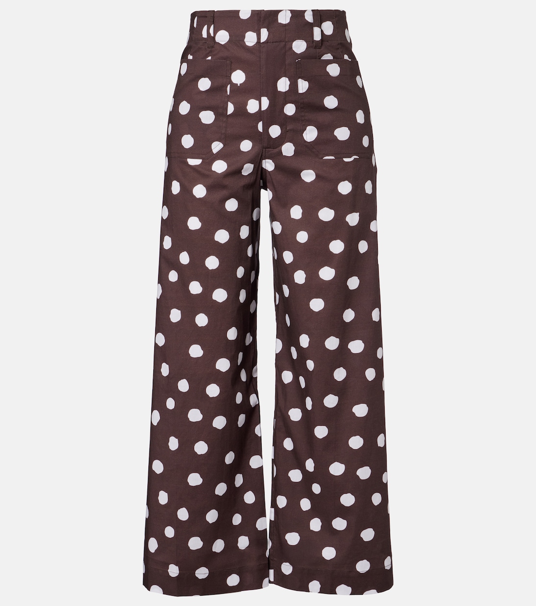 Polka-dot cotton-blend wide-leg pants | Adriana Degreas