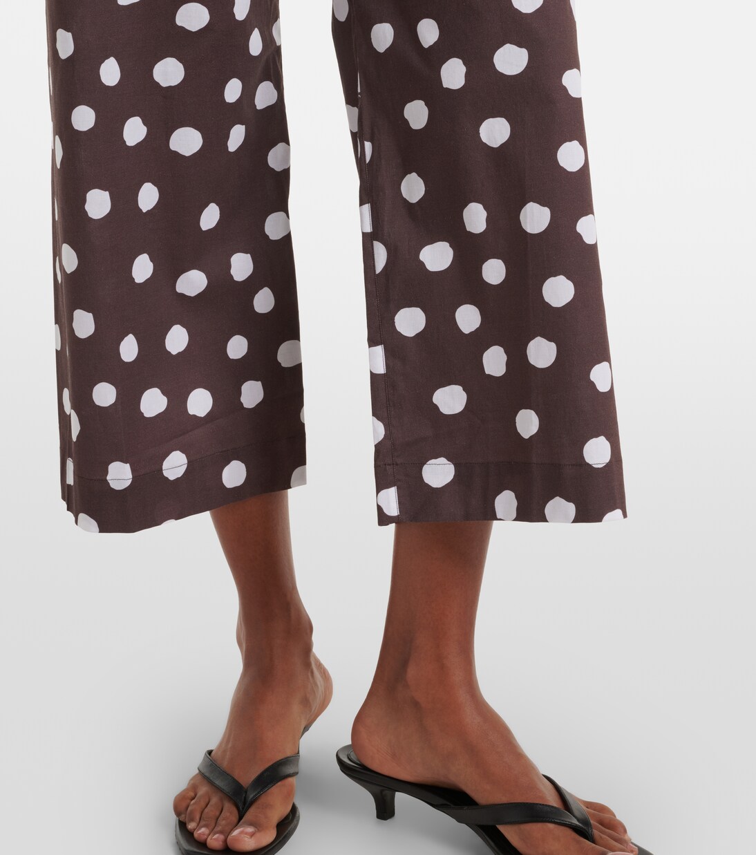 Polka-dot cotton-blend wide-leg pants | Adriana Degreas