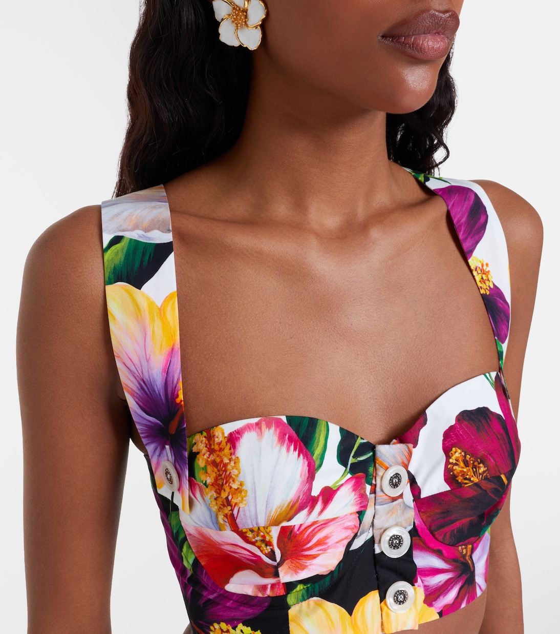 Floral cotton crop top | Dolce&Gabbana