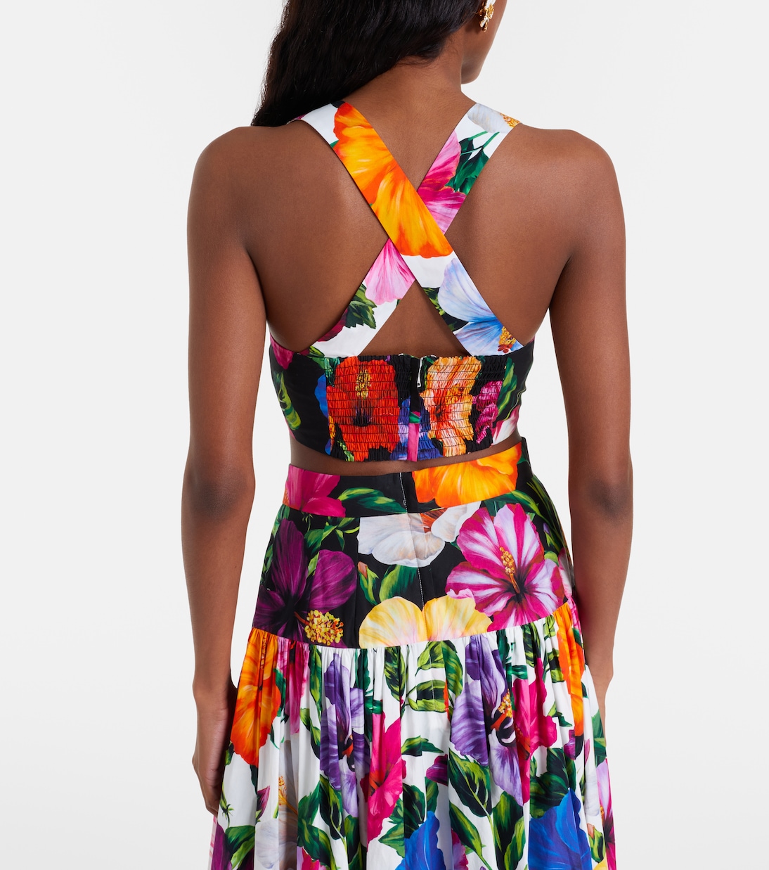 Floral cotton crop top | Dolce&Gabbana