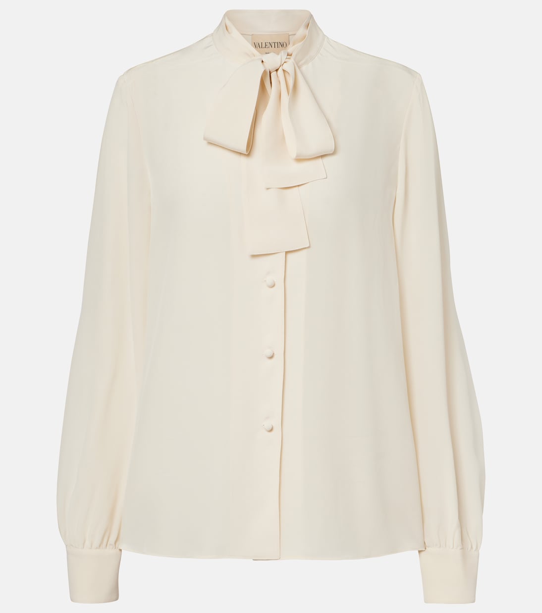 Blusa in crêpe de chine di seta con laccetti | Valentino
