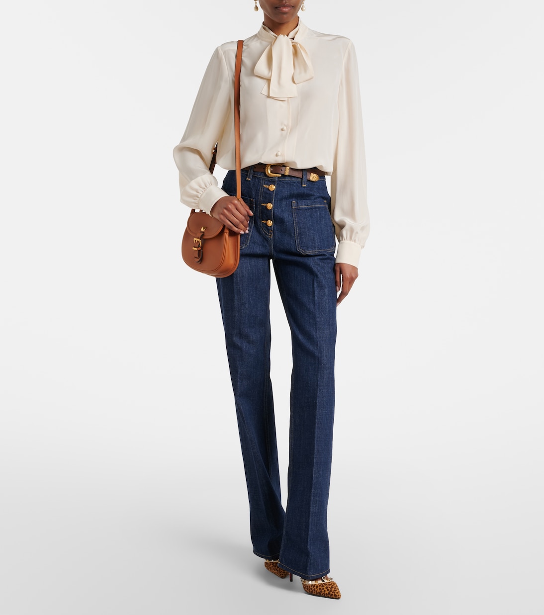 Blusa in crêpe de chine di seta con laccetti | Valentino