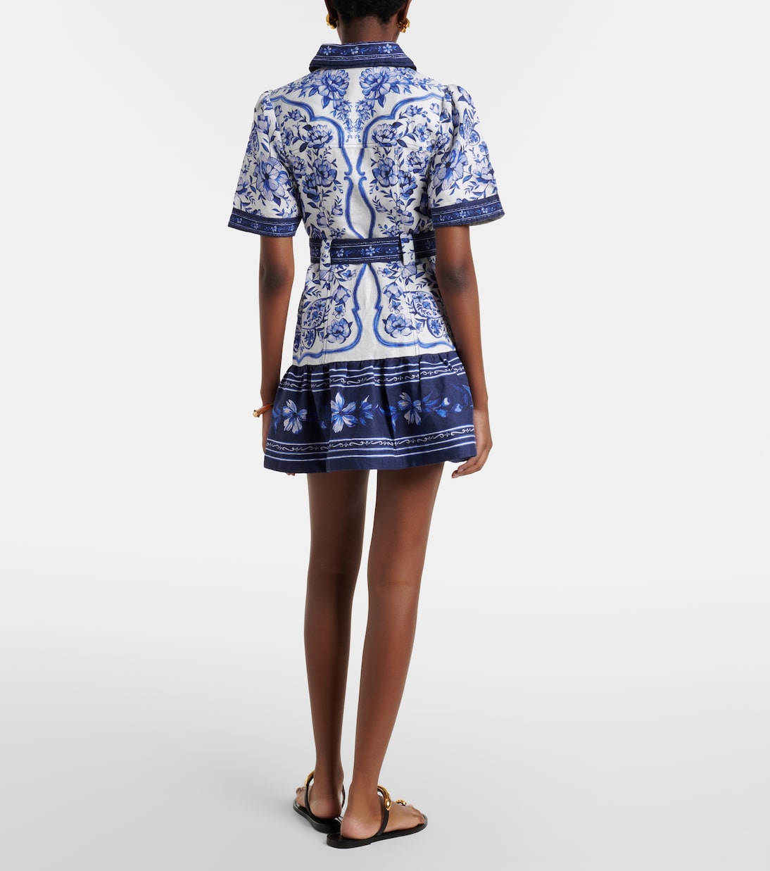 Printed belted linen shirt dress | Farm Rio