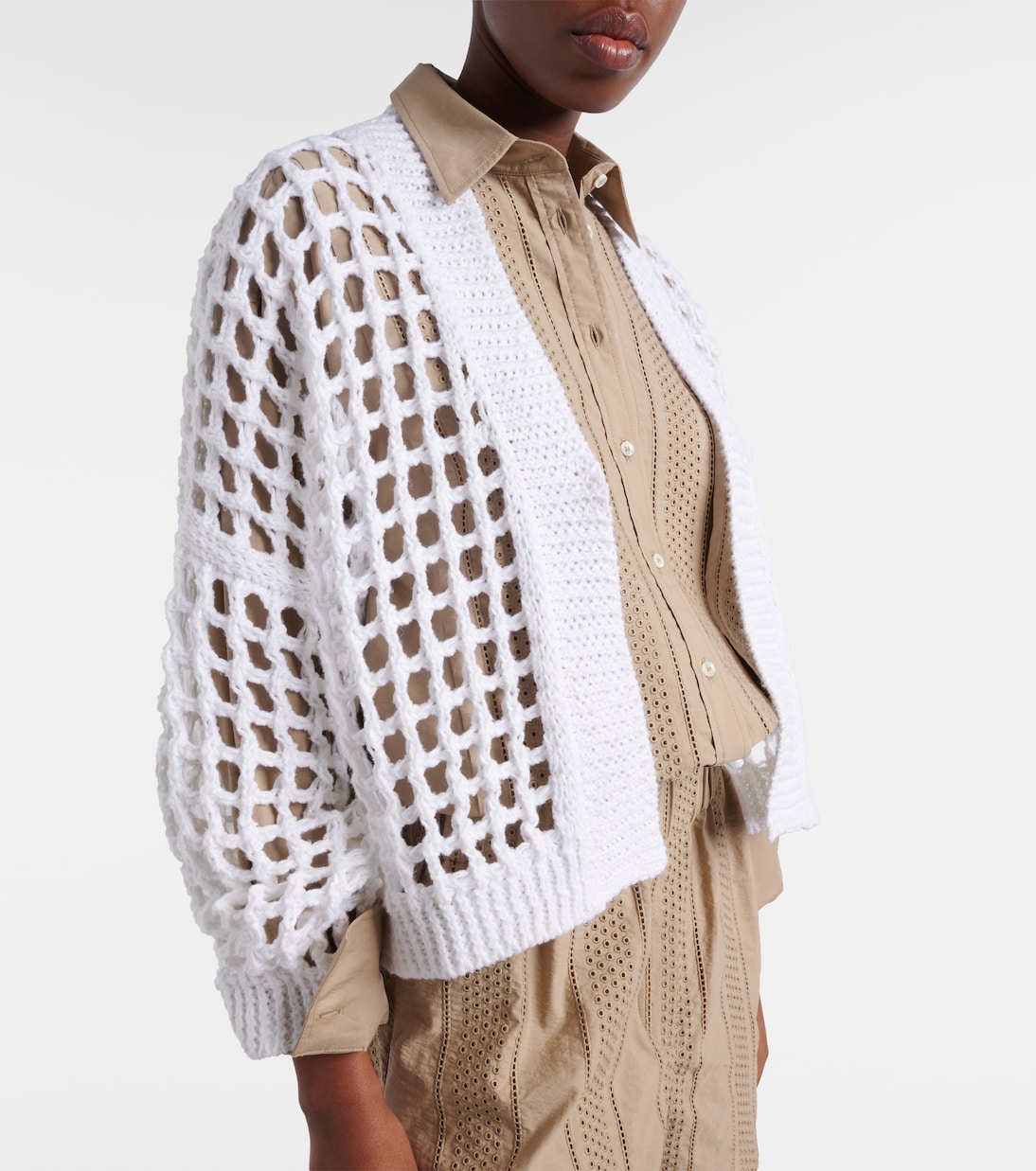 Open-knit cotton cardigan | Brunello Cucinelli