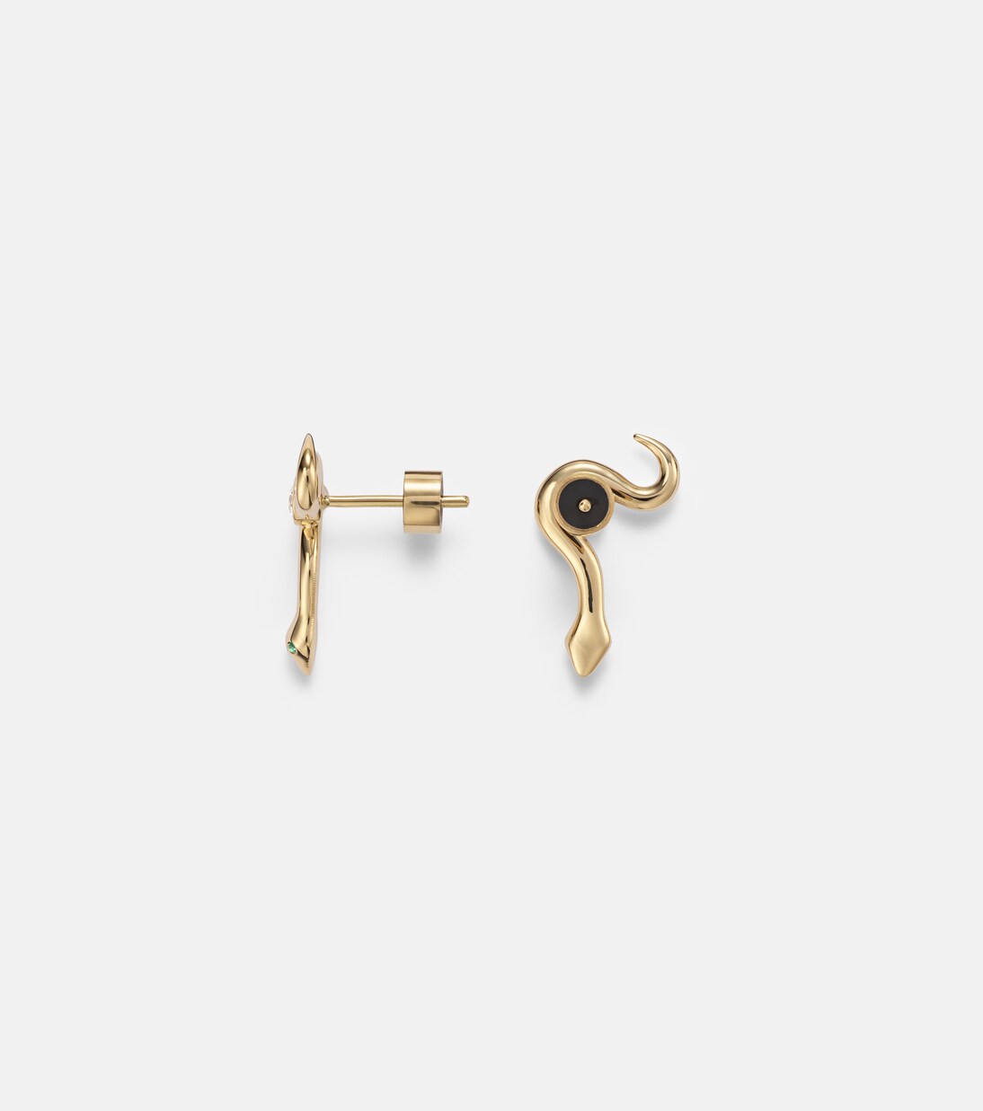 Ohrringe Serpent Nest aus 18kt Gelbgold mit Diamanten und Smaragden | Ileana Makri