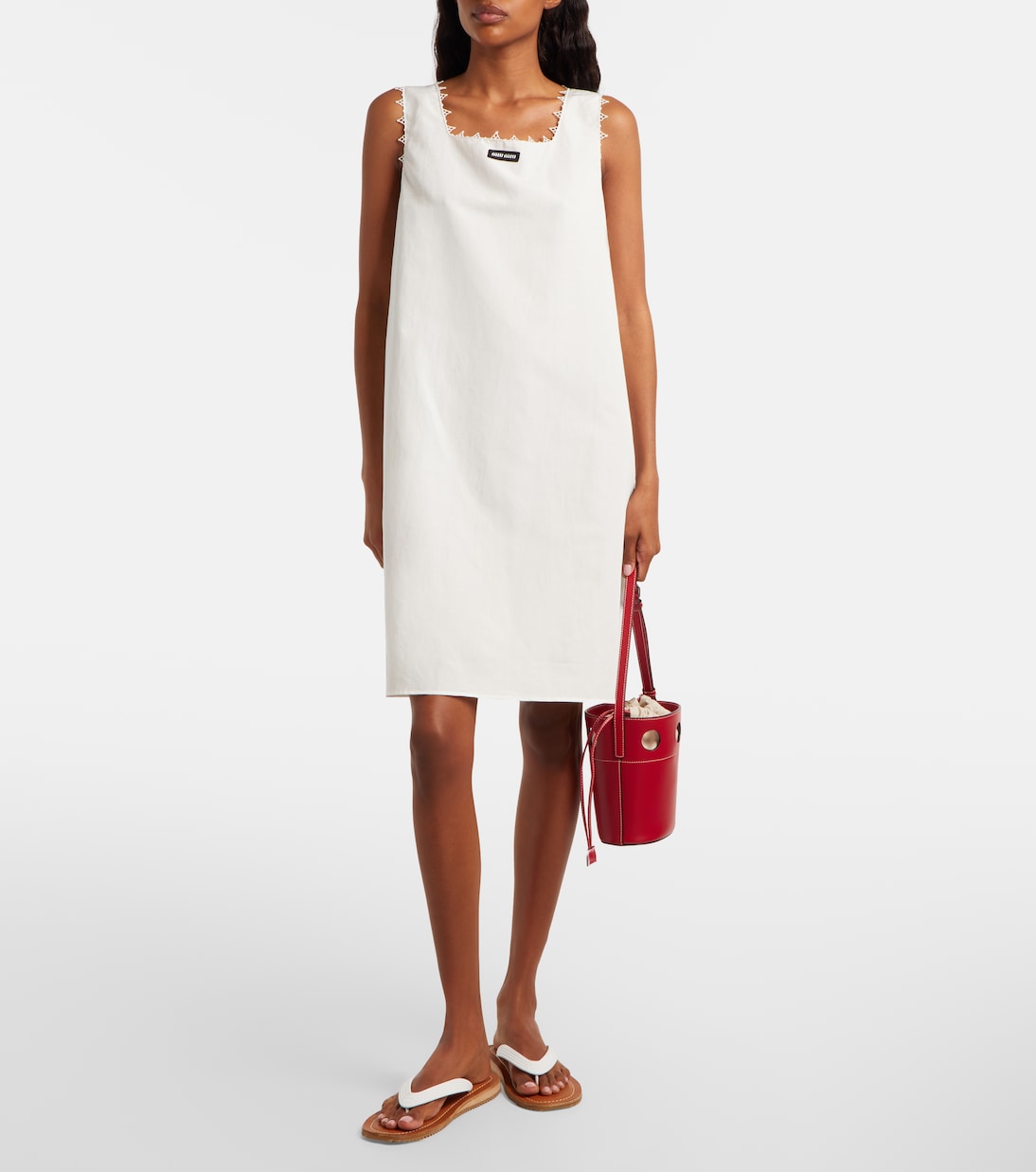 Cutout leather bucket bag | Miu Miu