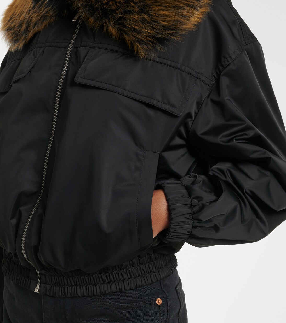 Shearling-trimmed blouson jacket | Saint Laurent