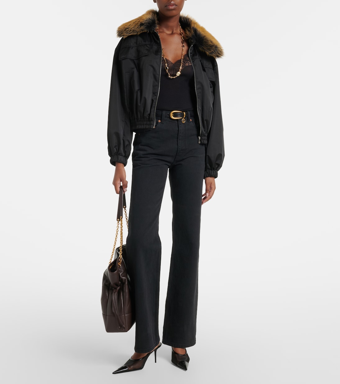 Shearling-trimmed blouson jacket | Saint Laurent