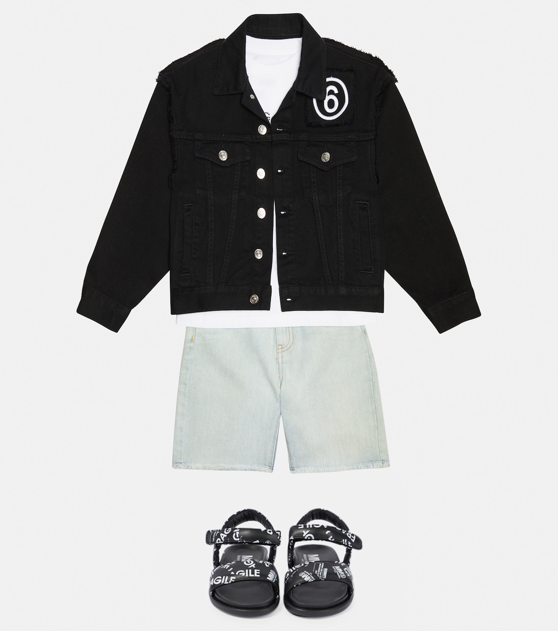 Printed leather sandals | MM6 Maison Margiela Kids