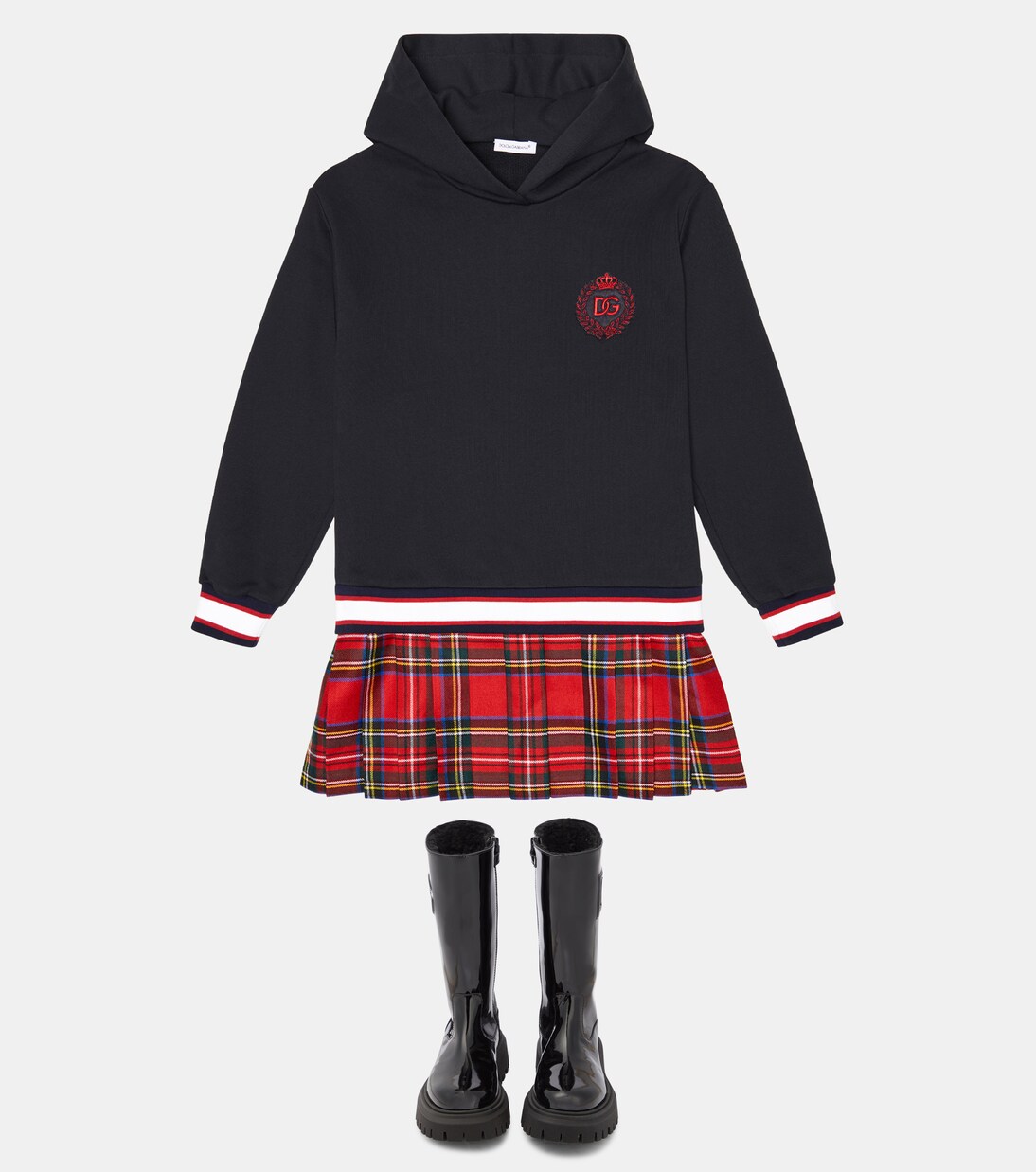 Logo patent leather knee-high boots | Dolce&Gabbana Kids