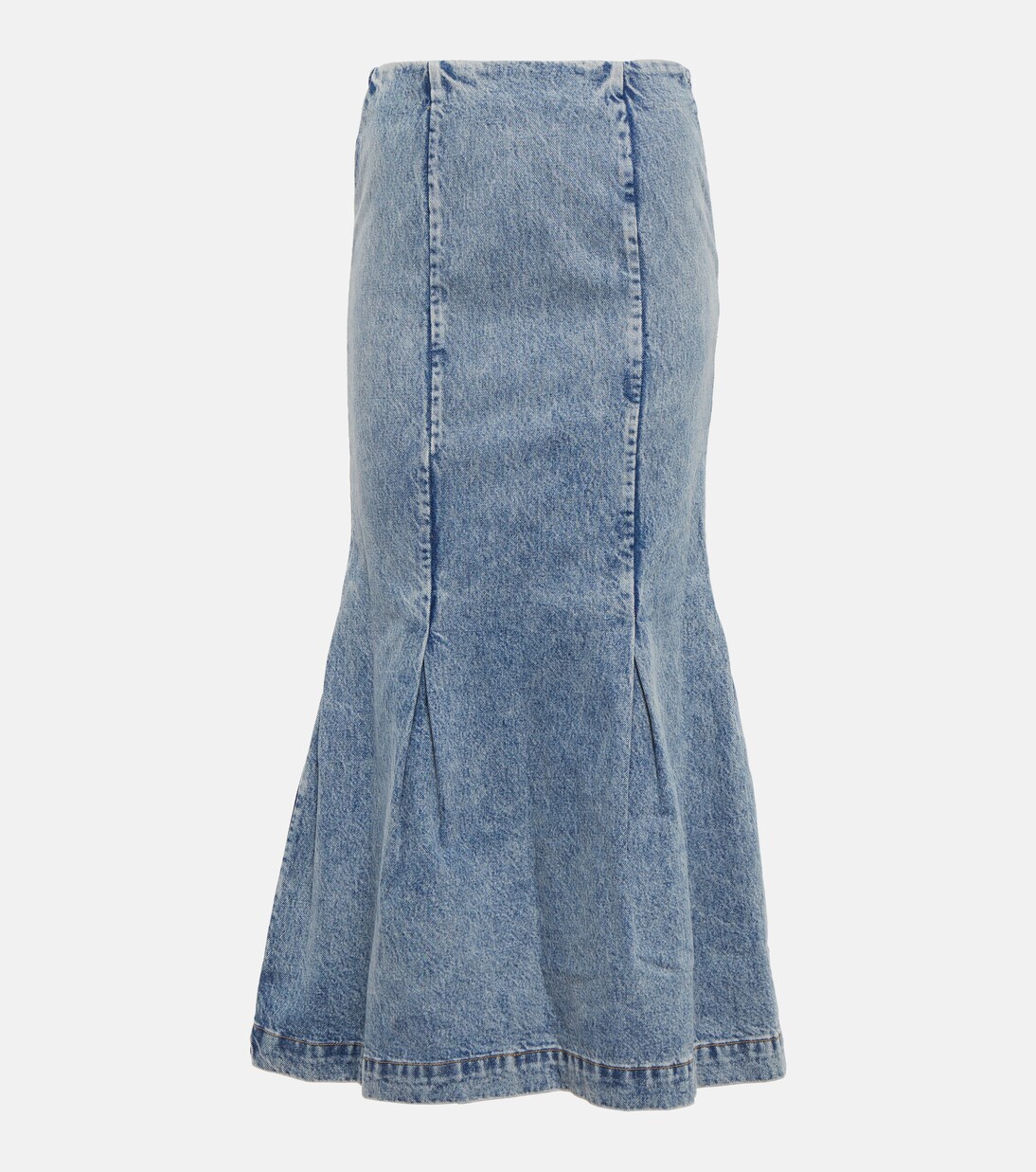 Levine seam-detail denim midi skirt | Khaite