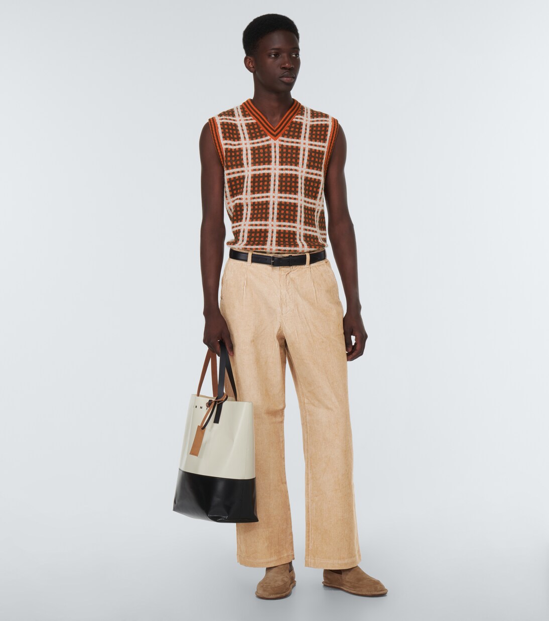 Checked wool-blend sweater vest | Marni