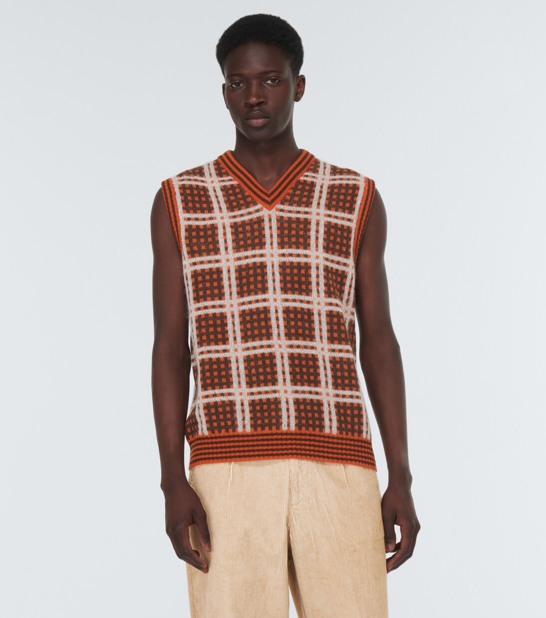 Checked wool-blend sweater vest | Marni