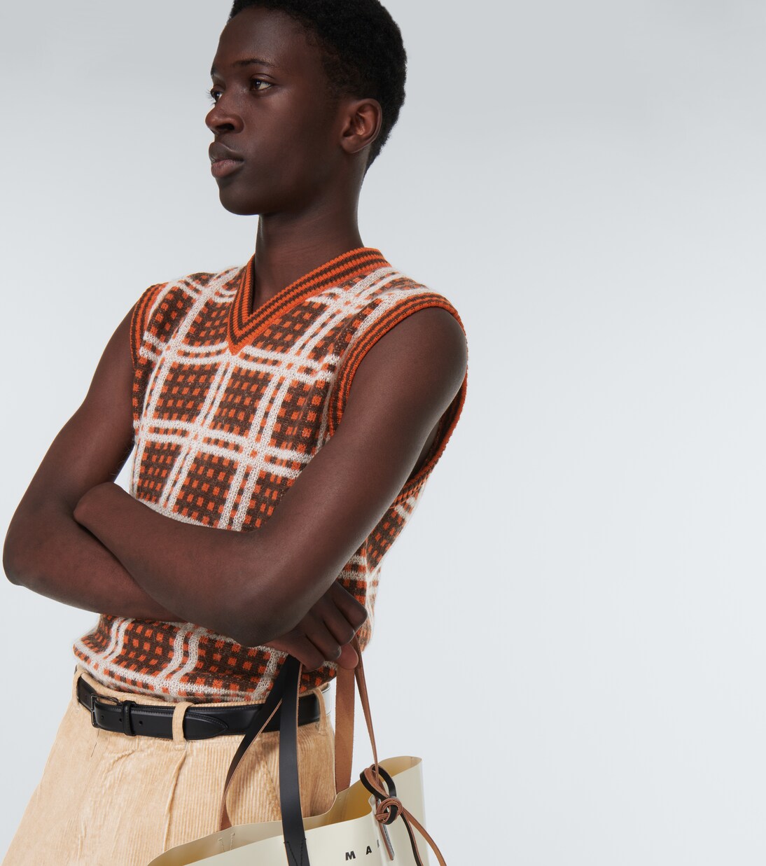 Checked wool-blend sweater vest | Marni