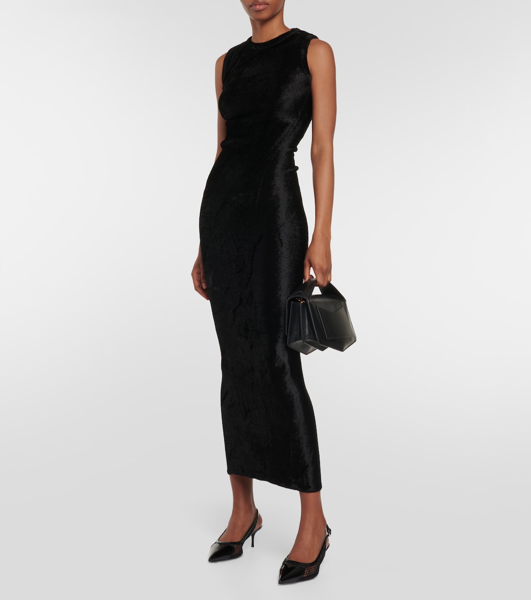 Robe longue asymétrique à capuche | Alaïa