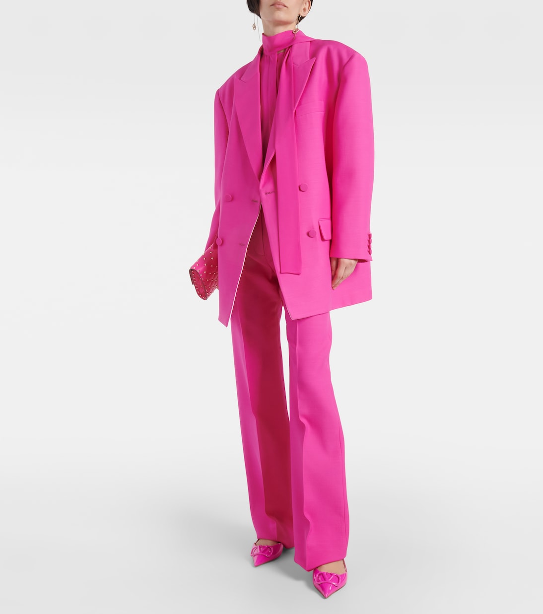 Tie-neck silk georgette blouse | Valentino