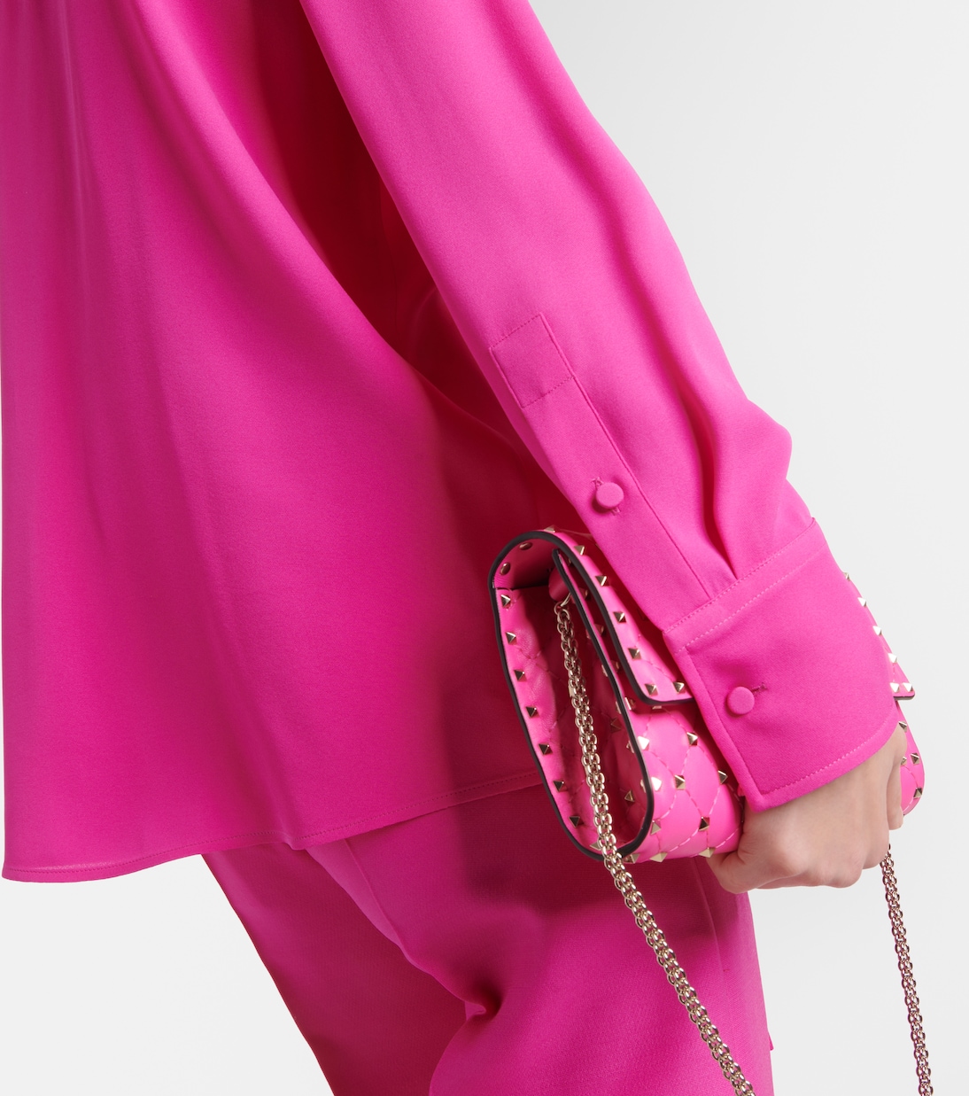 Tie-neck silk georgette blouse | Valentino