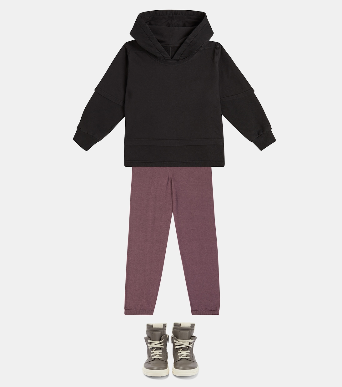 Hustler cotton jersey hoodie | Rick Owens Kids