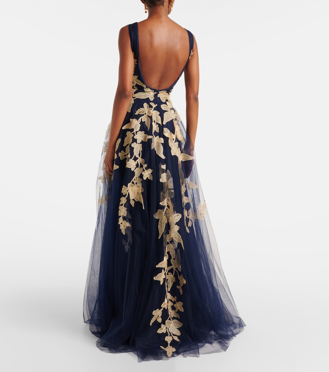 Arcangela appliqué tulle gown | Costarellos