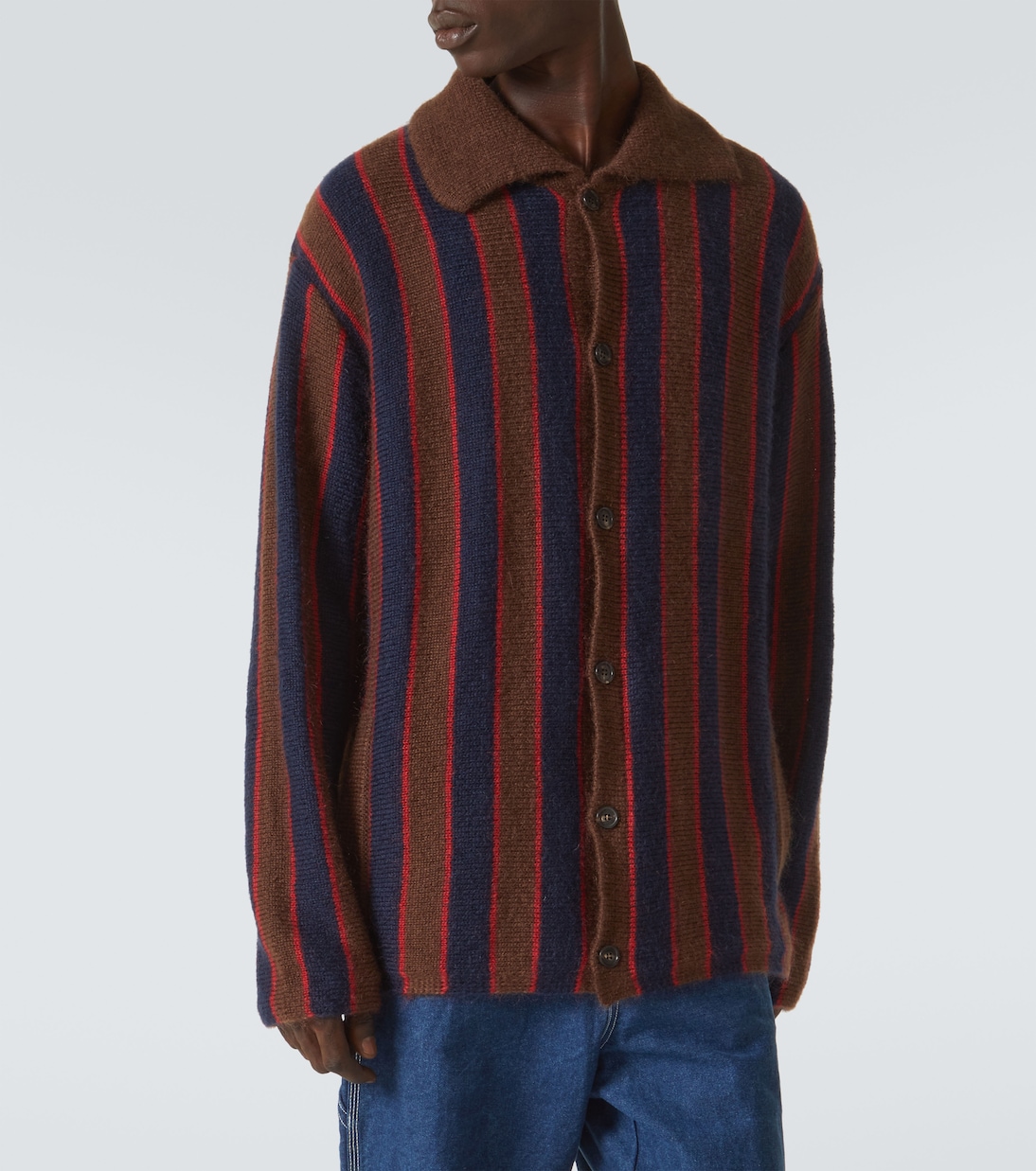 Striped mohair-blend cardigan | Bode