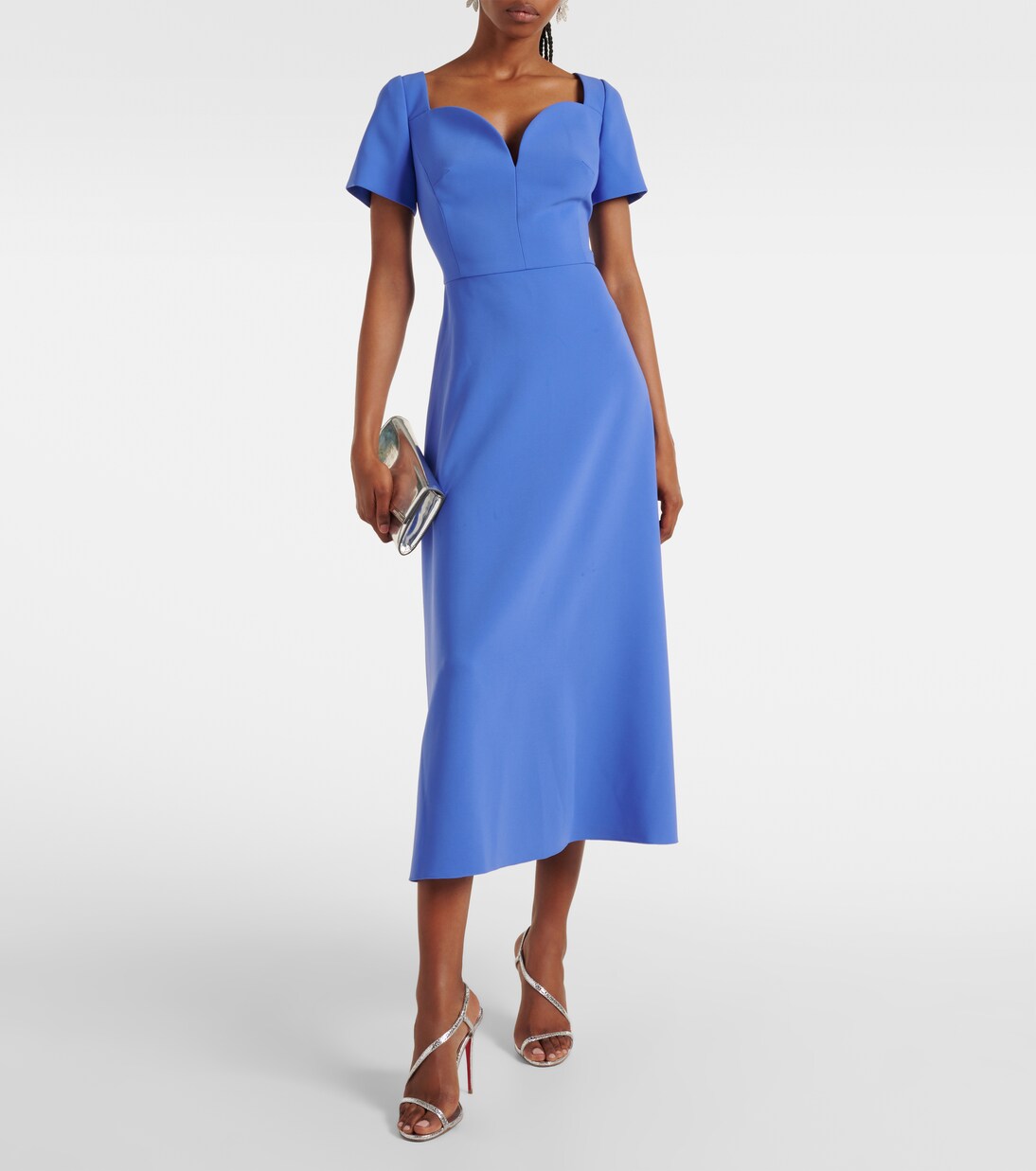 Robe midi à encolure bardot | Carolina Herrera