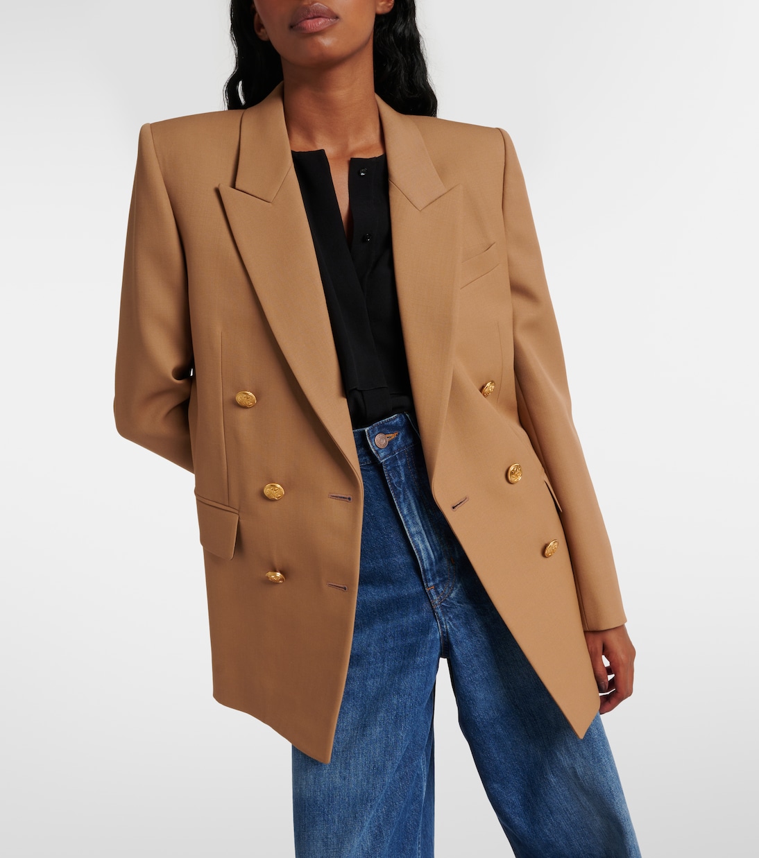 Blazer cruzado de lana grain de poudre | Chloé