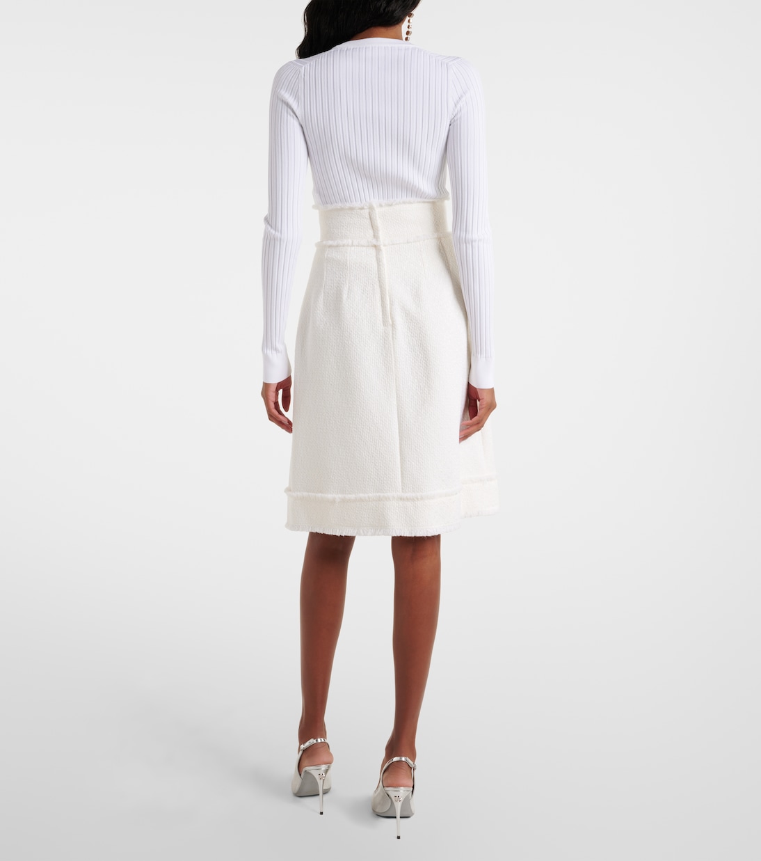 High-Rise-Midirock aus Tweed | Dolce&Gabbana