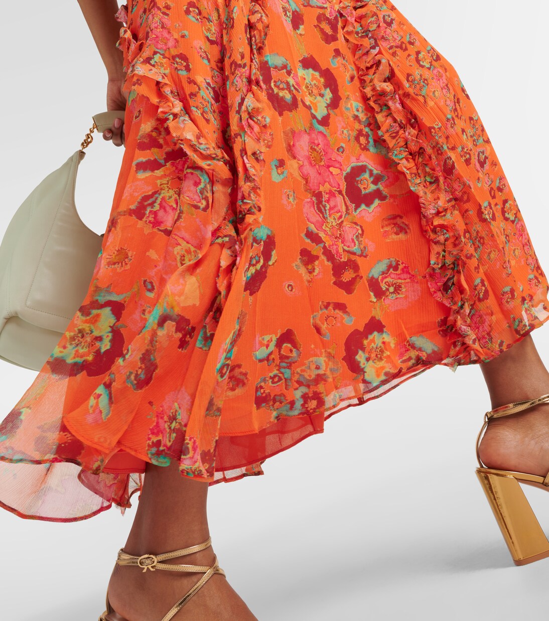 Robe midi Avrelie en soie à fleurs | Ulla Johnson