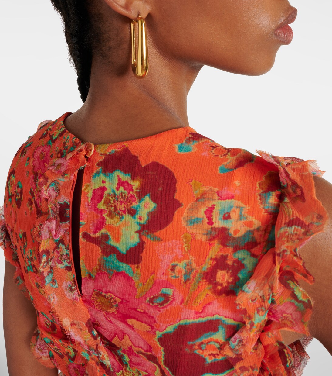 Robe midi Avrelie en soie à fleurs | Ulla Johnson