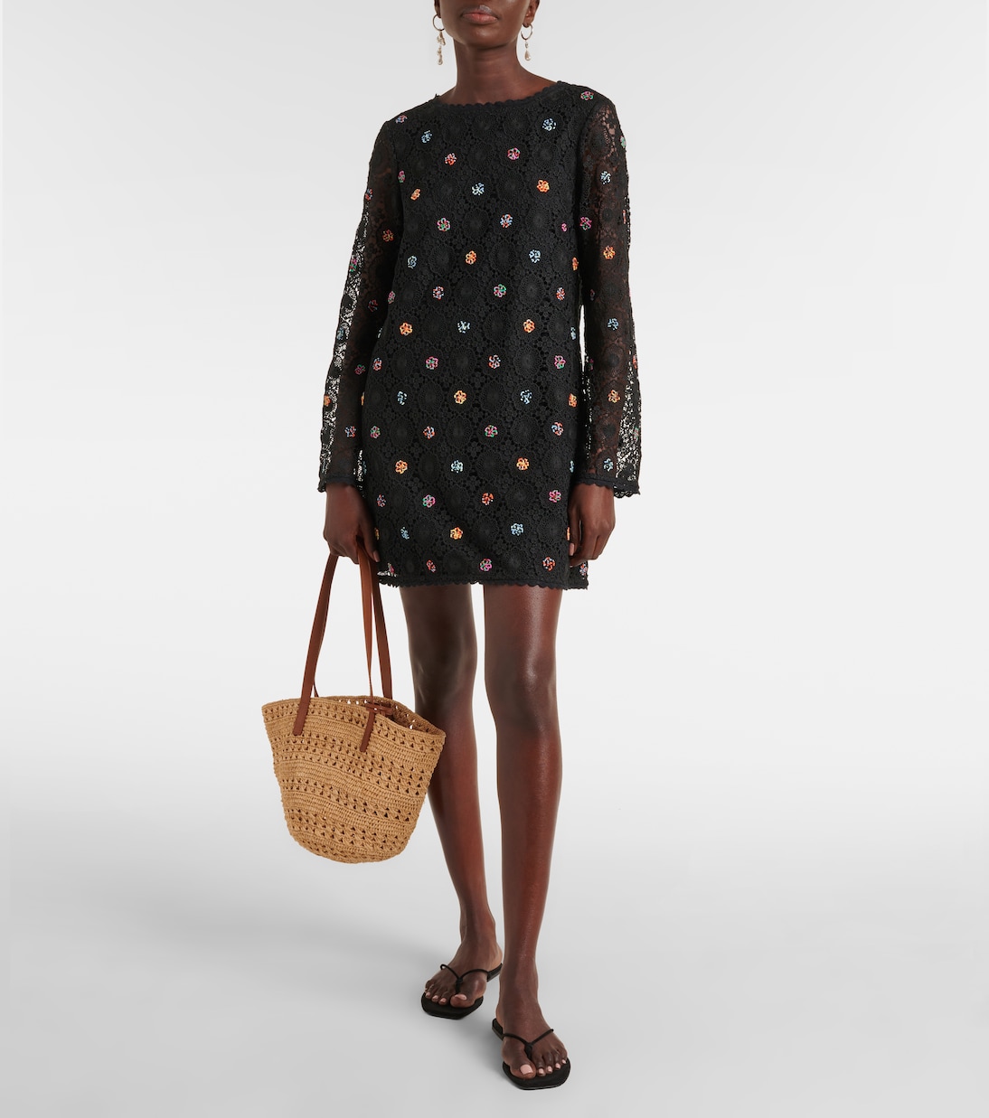 Verziertes Minikleid Mylene aus Häkelstrick | Rixo