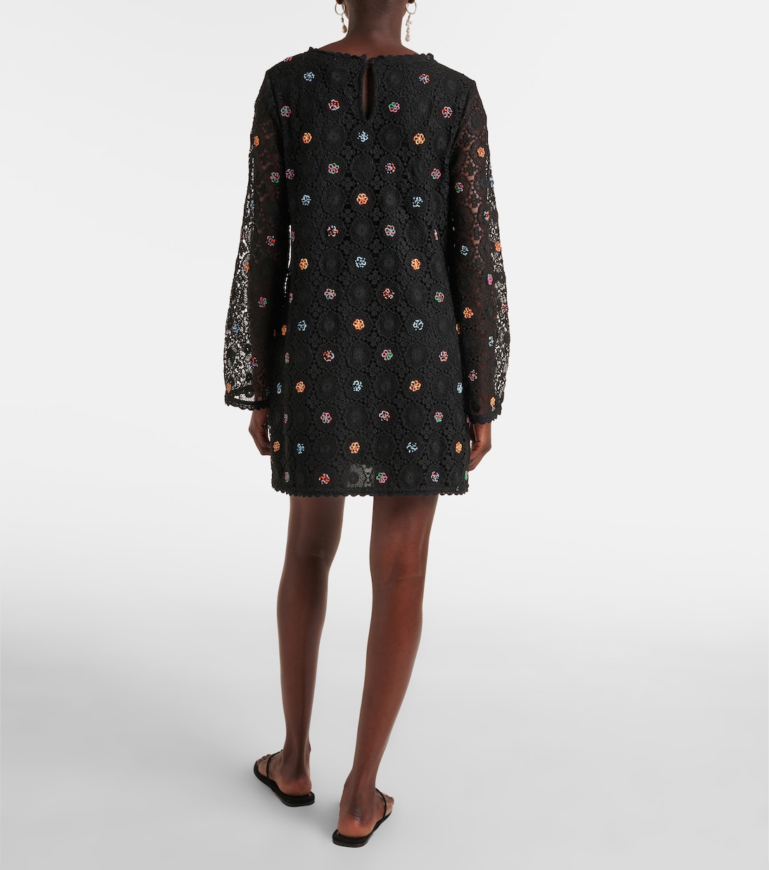 Verziertes Minikleid Mylene aus Häkelstrick | Rixo