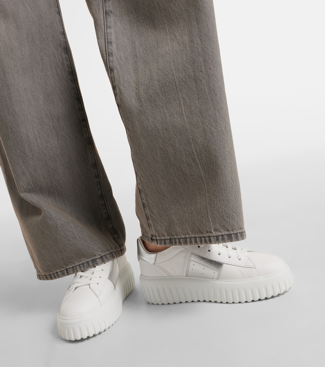 Plateau-Sneakers H-Stripes aus Leder | Hogan