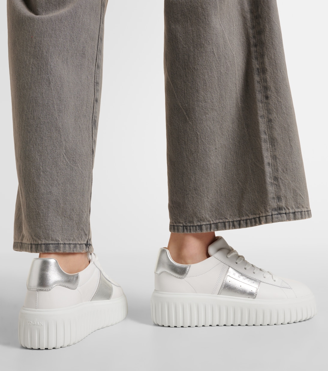 Plateau-Sneakers H-Stripes aus Leder | Hogan
