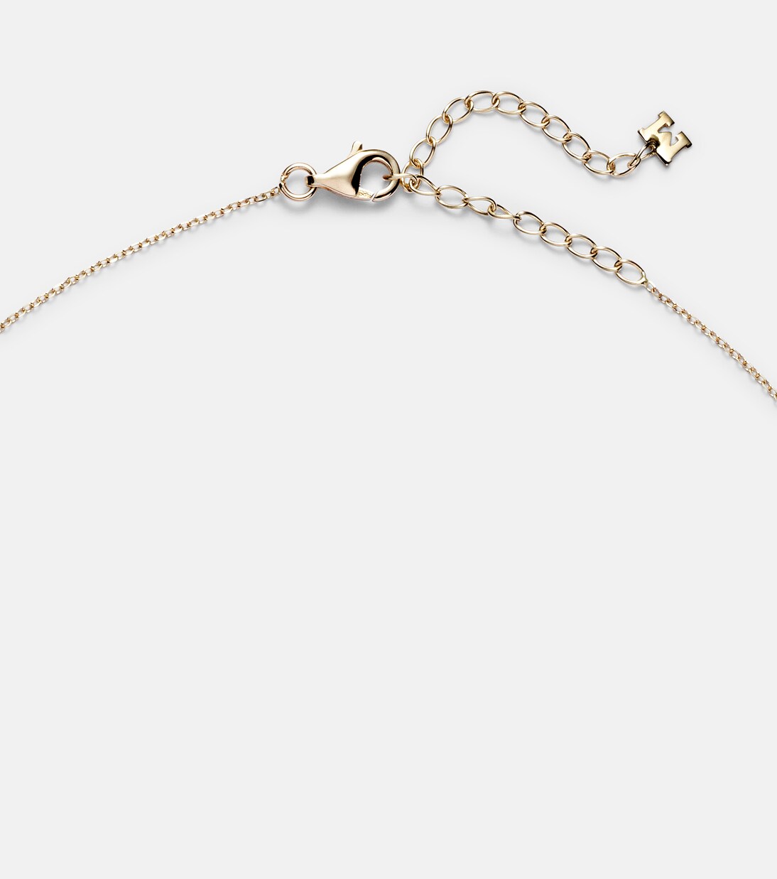 14kt gold necklace with green amethyst and diamonds | Mateo
