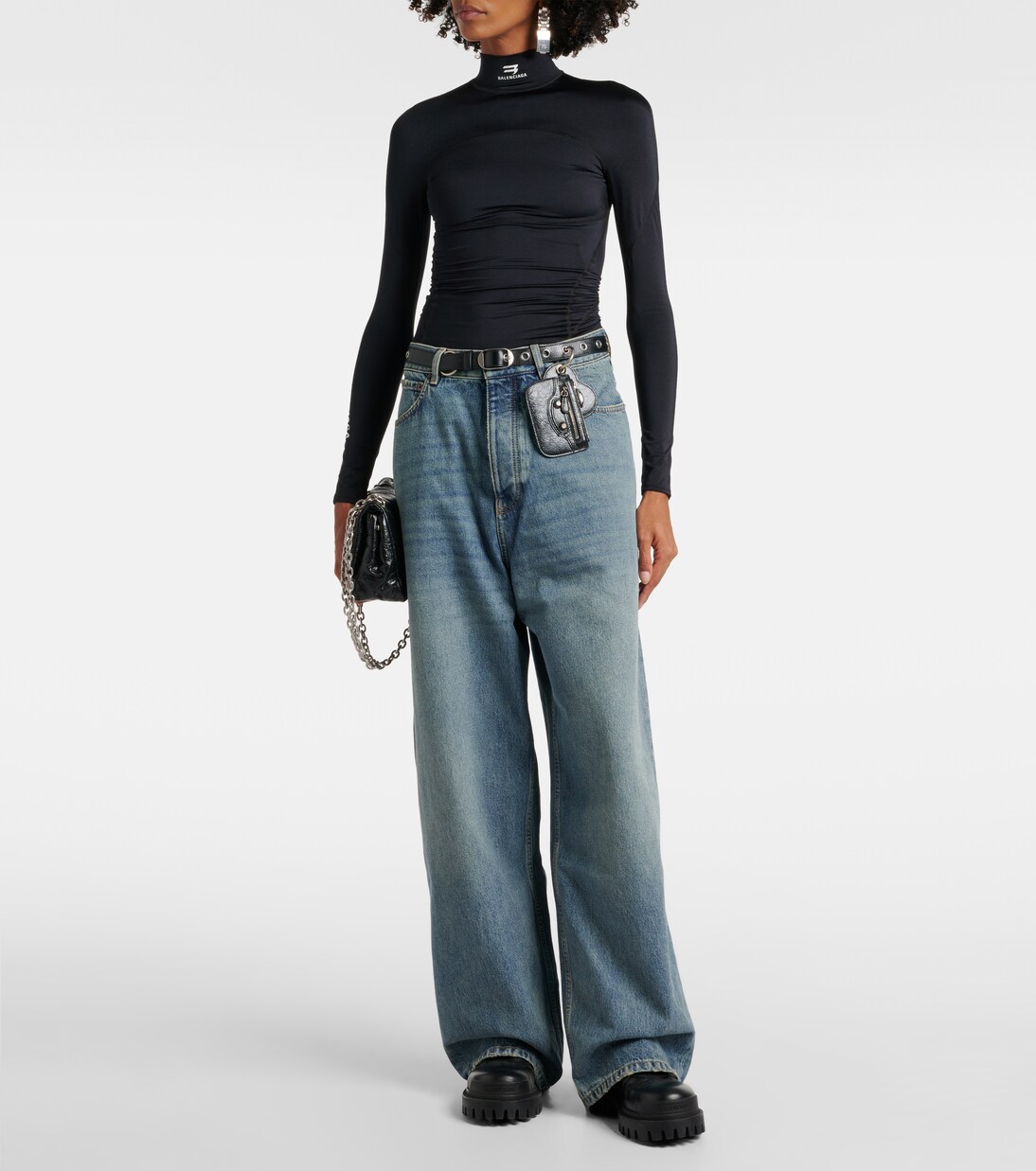Faded mid-rise wide-leg jeans | Balenciaga