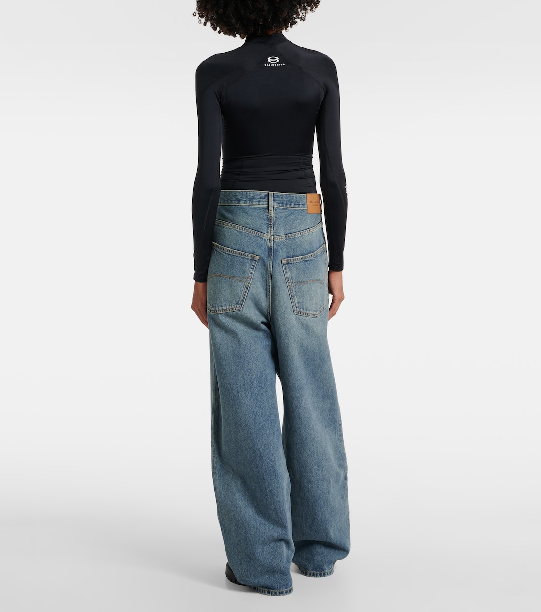 Faded mid-rise wide-leg jeans | Balenciaga