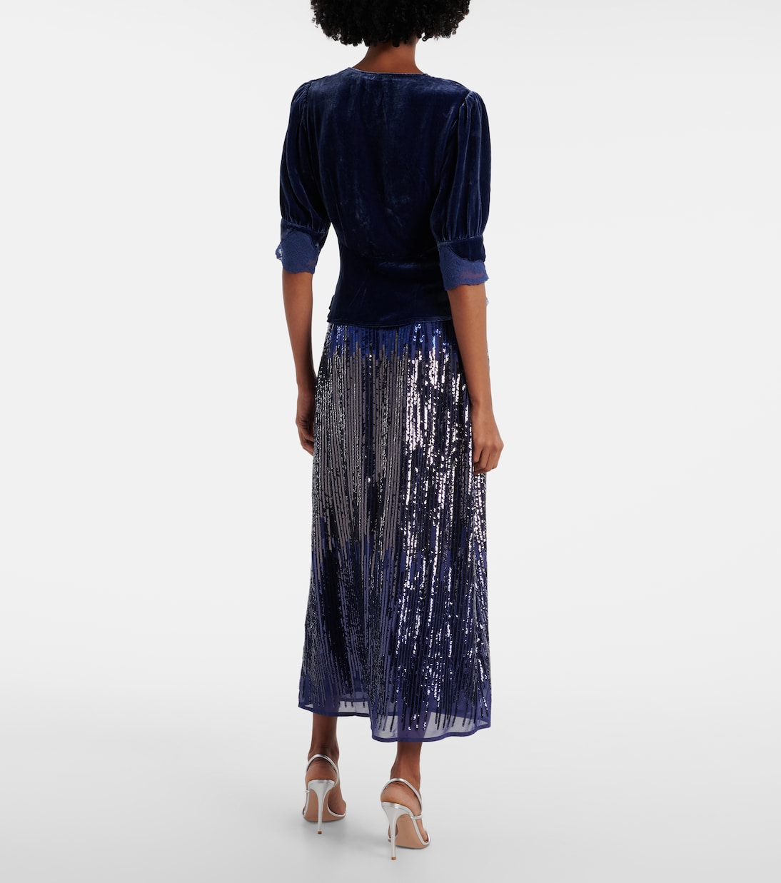 Top Amanda aus Samt mit Spitze | Rixo