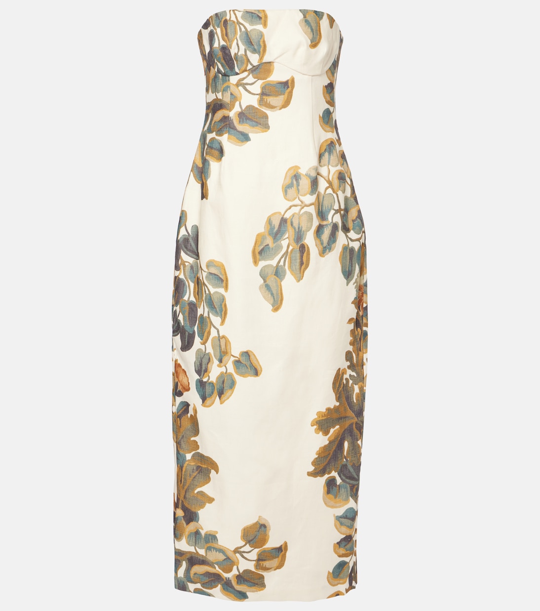 Robe bustier Evalita en lin à fleurs | SIR