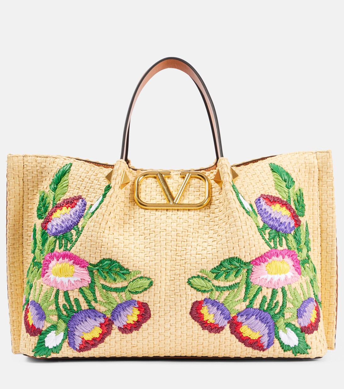 Tote Bag VLogo Medium aus Raffiabast | Valentino Garavani