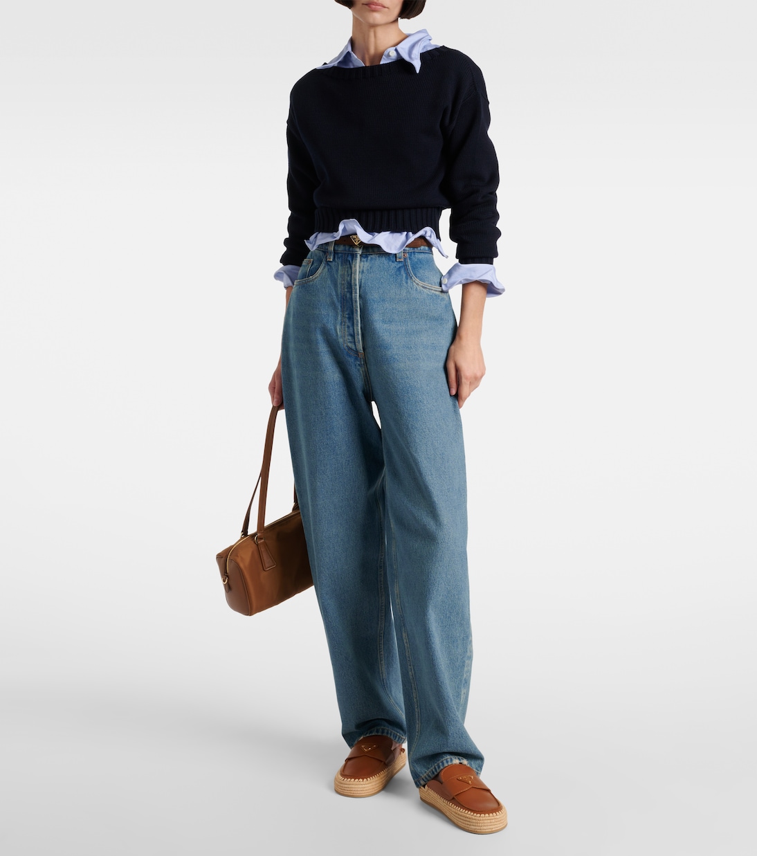 Espadrille-Slippers aus Leder | Prada