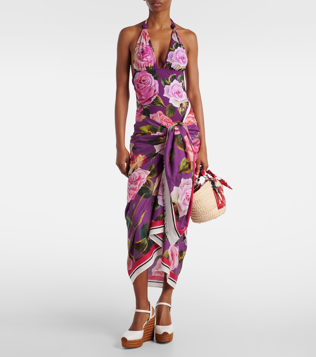 Floral cotton beach cover-up | Dolce&Gabbana