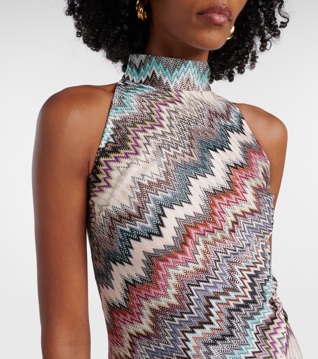 Zig Zag embellished lamé minidress | Missoni