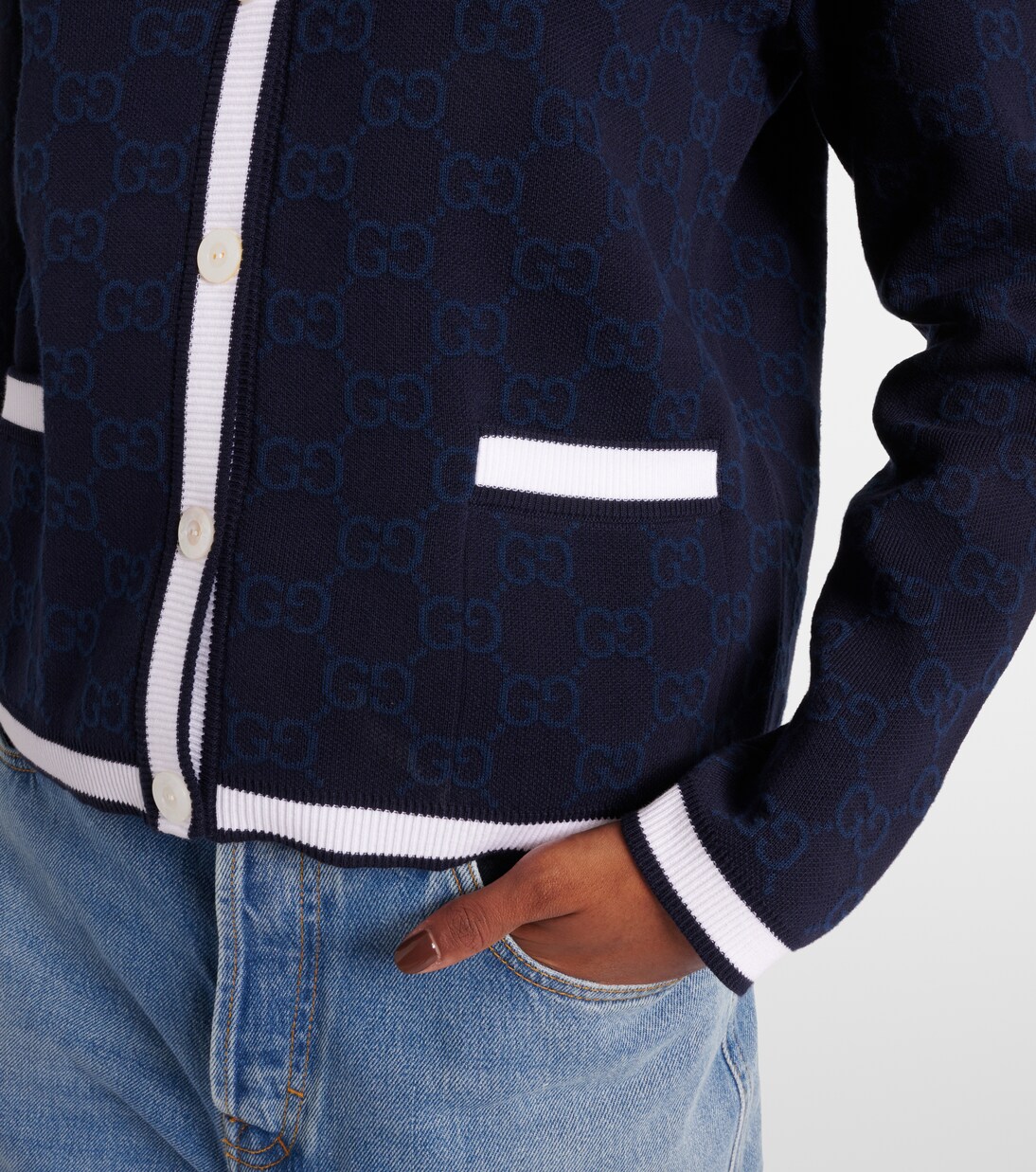 GG cotton intarsia cardigan | Gucci