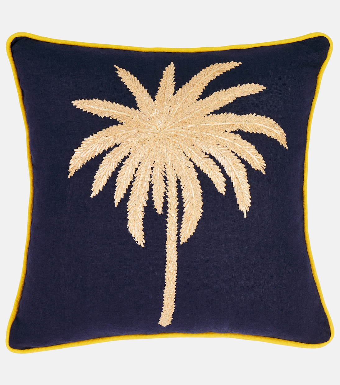 Besticktes Kissen Tropical aus Leinen | Les-Ottomans