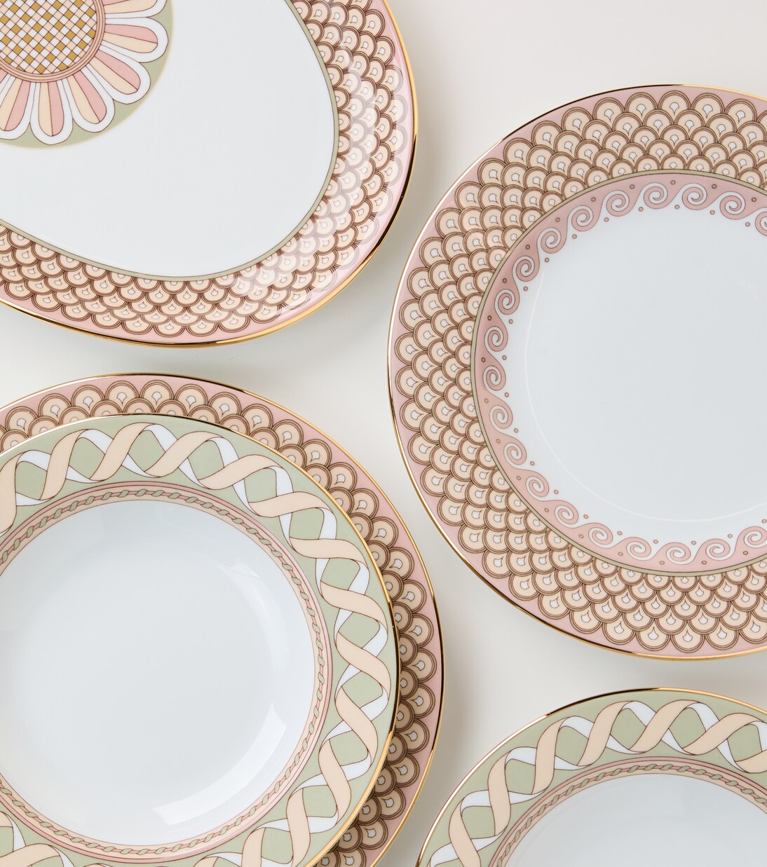 Odysseus Pistachio set of 2 porcelain soup plates | La DoubleJ