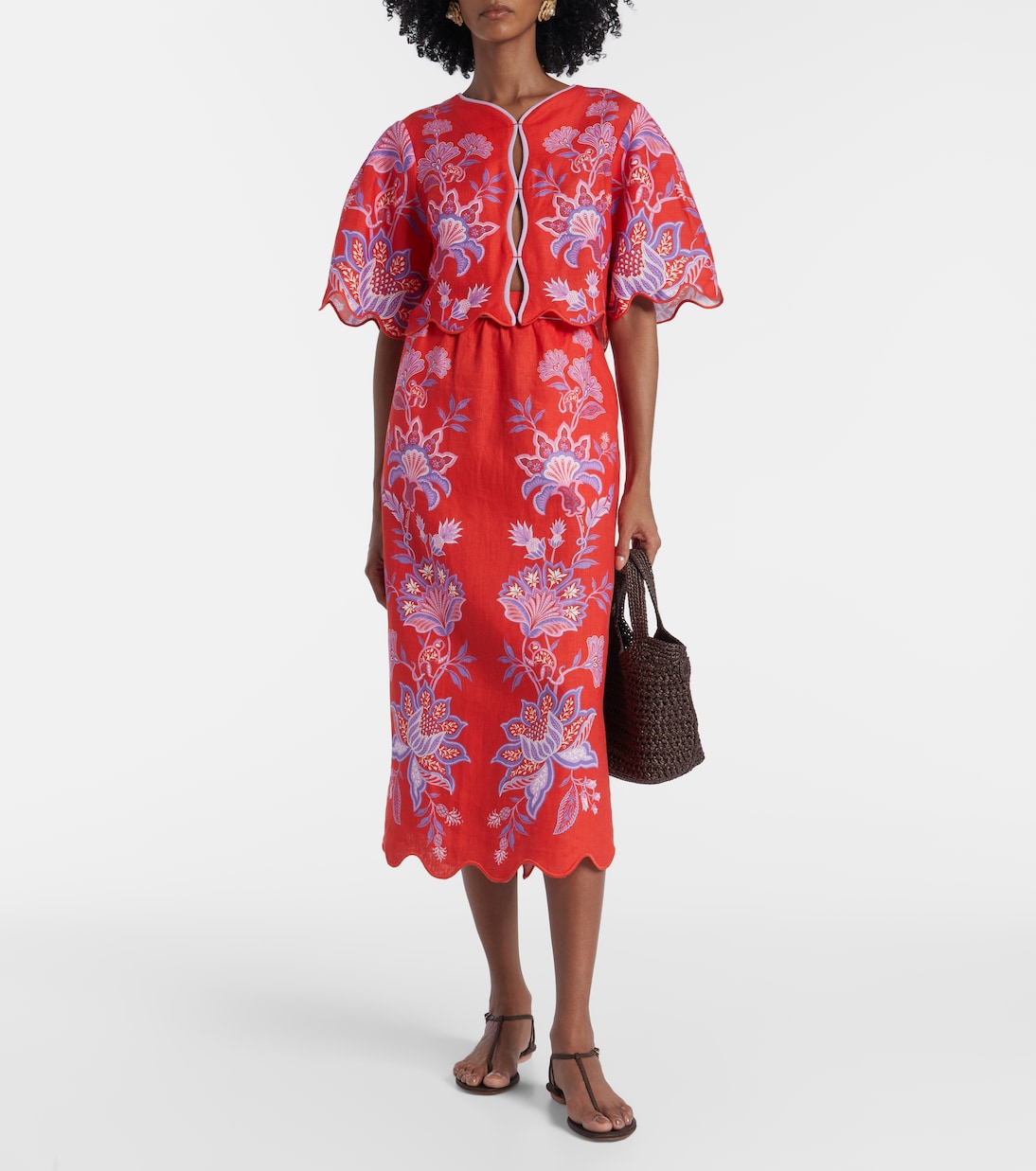 Maxirock Porcelain Garden aus Leinen | Farm Rio