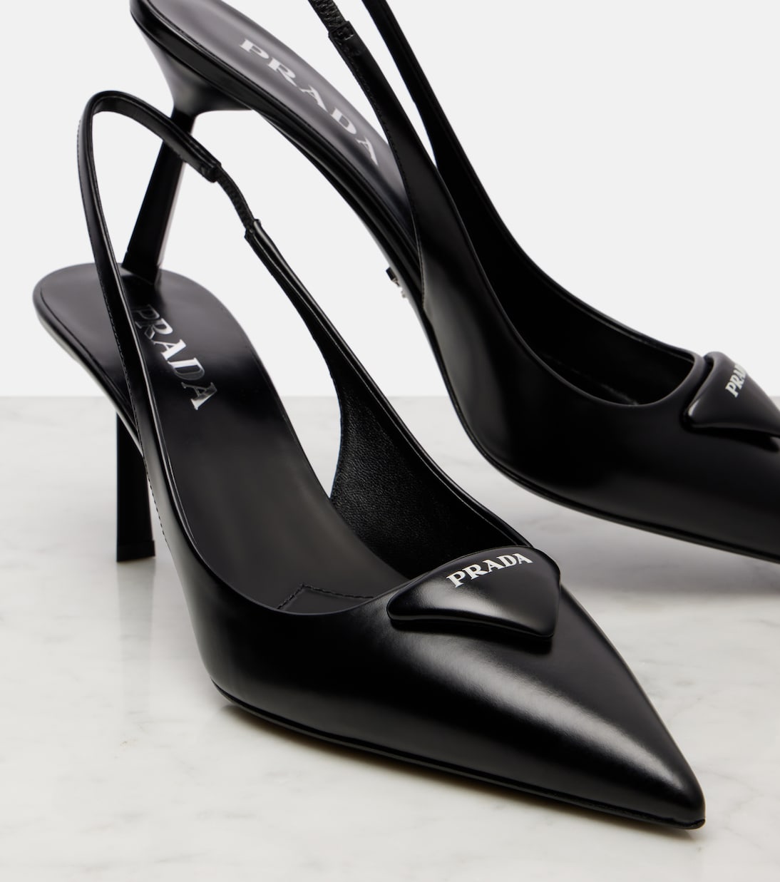 Leather slingback pumps | Prada