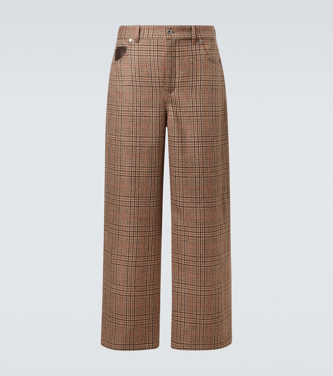Checked wool tweed barrel-leg pants | Loewe