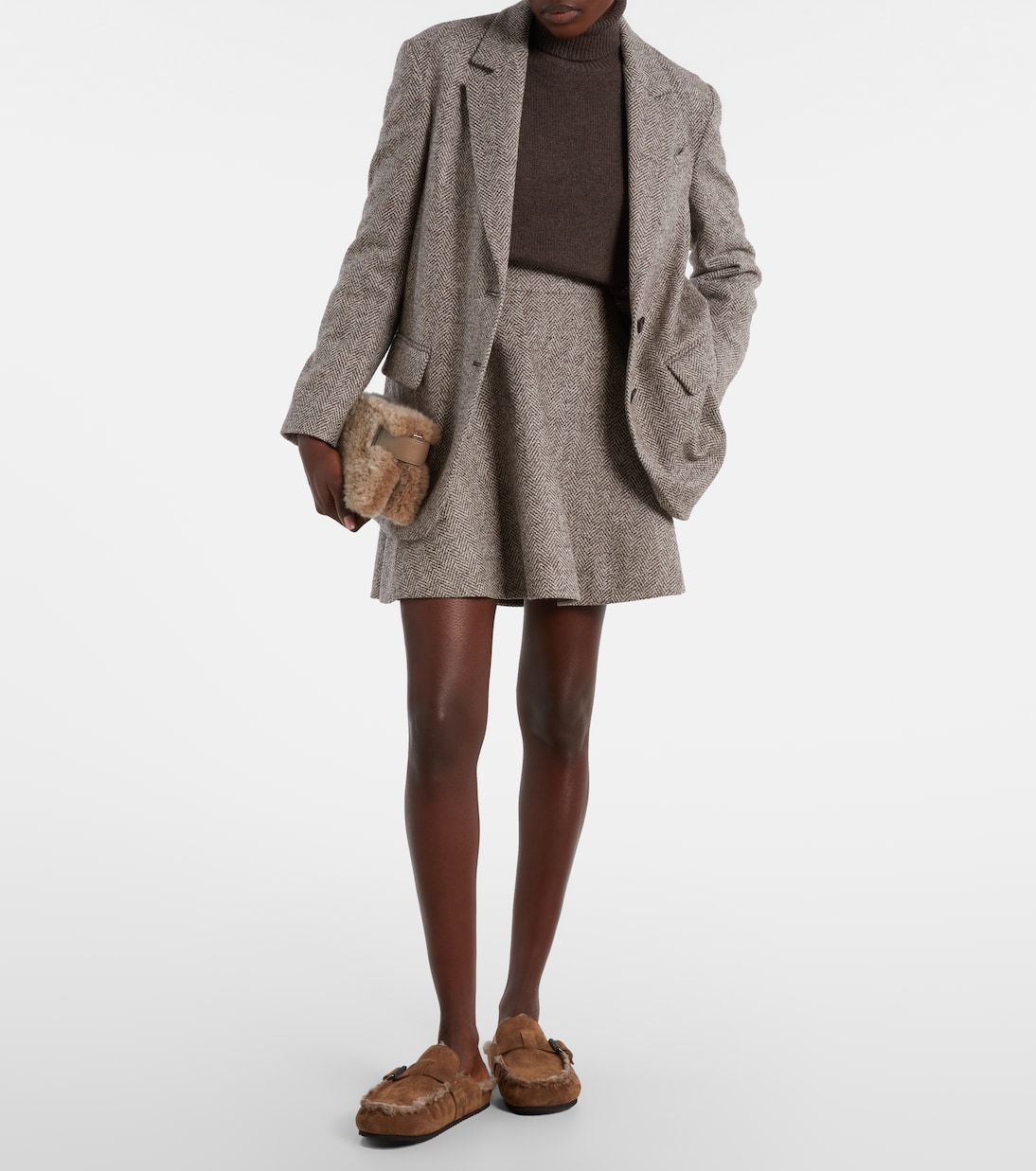 Mules Monili en daim et shearling | Brunello Cucinelli